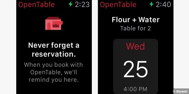 Apple Watch App: Open Table