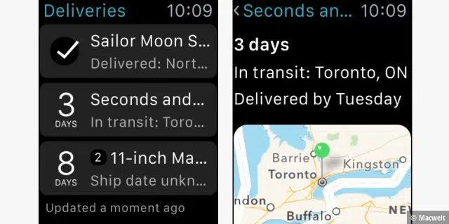 Apple Watch App: Deliveries