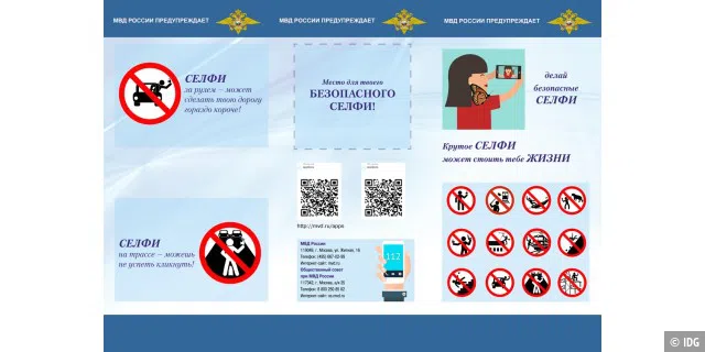 Selfie-Tipps der russischen Polizei