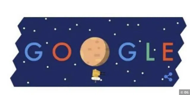 Google widmete dem Vorbeiflug ein Doodle.