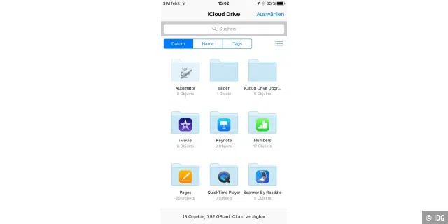 Apple iOS 9 auf dem iPhone - App iCloud Drive