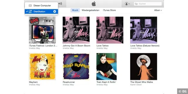 Der iTunes-Server von Synology kann nicht nur die Cover-Bilder in iTunes anzeigen, sondern man kann in iTunes auch Videos abspielen.