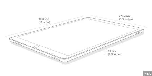 Trotzt des größeren Bildschirmes und Akku ist das neue iPad Pro nur knapp ein Millimeter dicker als das iPad Air.