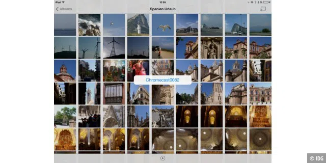 Bilder, die sich in der Camera Roll auf dem iPad oder iPhone befinden, lassen sich noch am Besten mit der App Photo Cast am Fernseher betrachten.