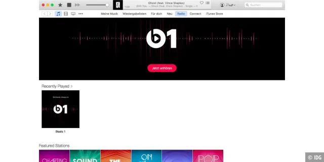 Unter El Capitan hat Apple an iTunes optisch nicht viel verändert, dafür integriert die App den neuen Streaming-Dienst Apple Music und verwaltet weiter eigene Musik.
