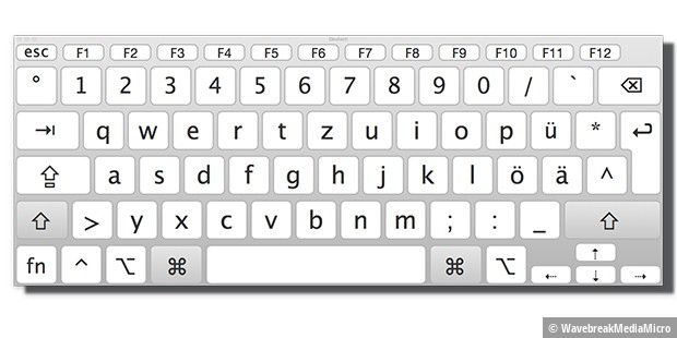 Haken-Tastatur an iPad