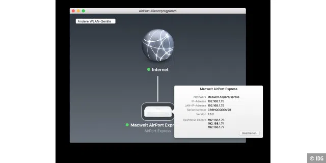 Das Airport-Dienstprogramm von OS X 10.11 El Capitan