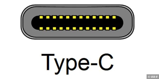 USB Typ C: Querschnitt einer Anschlussbuchse