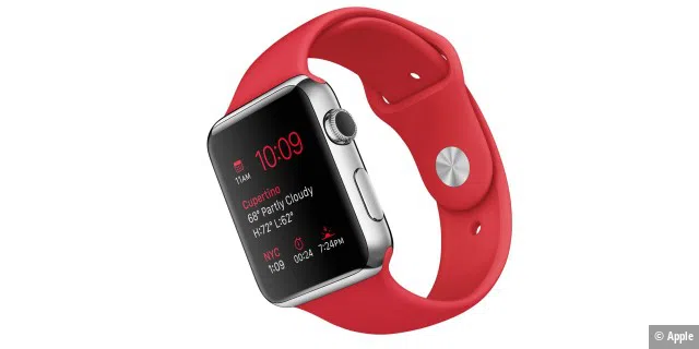 Die Sonderedition der Apple Watch kommt mit einem roten Armband.