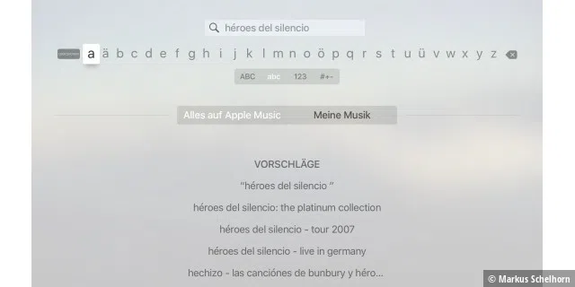 Héroes del Silencio, eine der bekanntesten spanischen Rock-Bands, findet Siri nicht. Hier muss man per Texteingabe suchen.