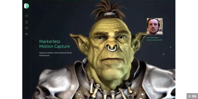 Faceshift bietet eine Software, die Mimik und Emotionen auf einen Avatar übeträgt.