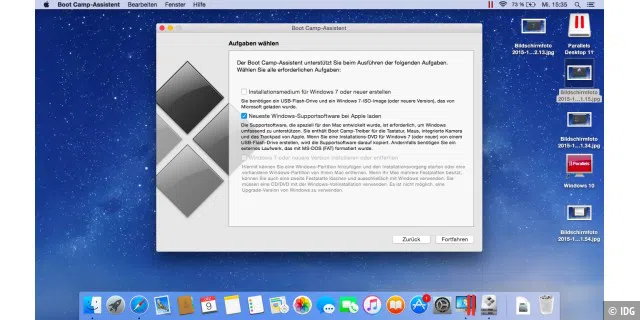 Mit Bootcamp 6 können Sie Windows 10 auf Mac-Hardware installieren, und dabei alle Features und Hardware nutzen