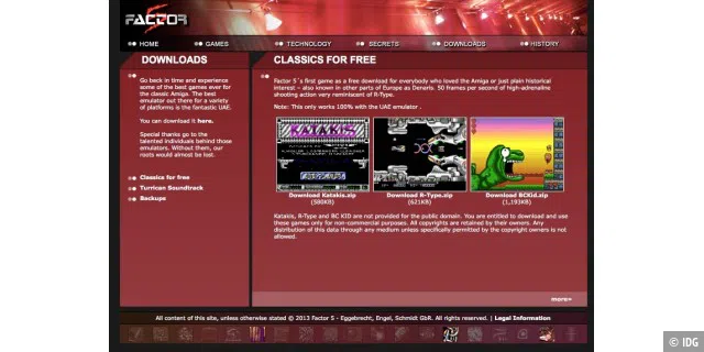 Factor5 bietet einige seiner Amiga-Klassiker gratis zum Download an.