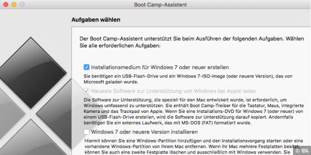 Mit Bootcamp können Sie komfortabel einen Windows-USB-Stick erstellen.