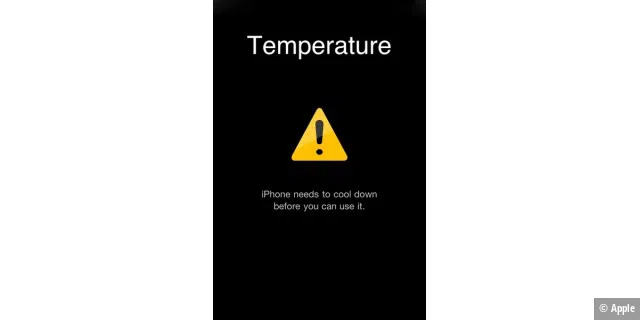 Das iPhone muss erst abkühlen, bevor es wieder benutzt werden kann.