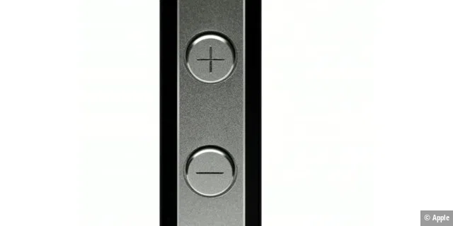 Statt einer Wippe für die Lautstärkenregelung kommt das iPhone 4 mit zwei Buttons aus Stahl.