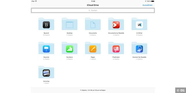 Auf anderen Endgeräten mit gleicher Apple-ID tauchen die Ordner „Dokumente“ und „Desktop“ auf, in denen die Dateien liegen.