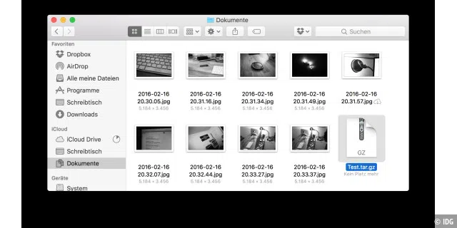 Ist eine Datei zu groß für den vorhandenen iCloud-Speicher, bricht MacOS automatisch den Upload ab.