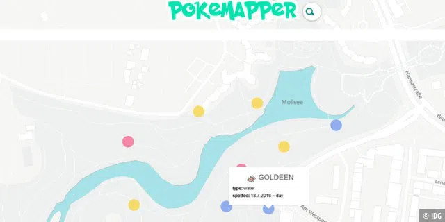 Pokémapper ist ein praktischer Kartendienst für Pokémon Go