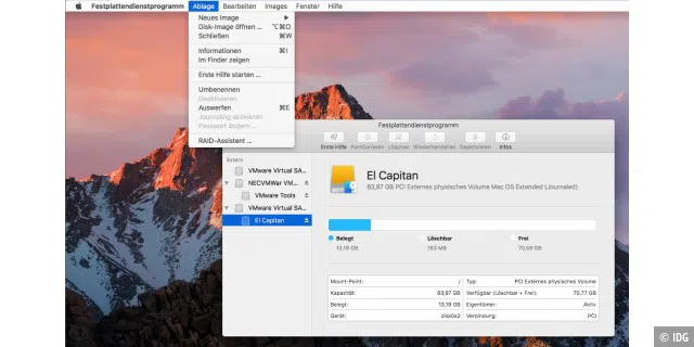 In macOS Sierra können Sie wieder Software-RAIDs mit dem Festplattendienstprogramm erstellen.