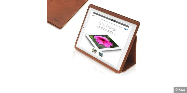 Eine Aufstell-Hülle wie dieses Modell von Kavaj rüstet das iPad im Zusammenspiel mit einer externen Tastatur zum perfekten Schreib- und Lesegerät auf.