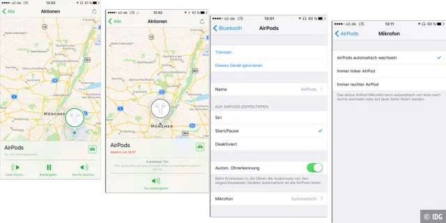 Seit iOS 10.3 lassen sich verlorene oder verlegte AirPods wieder aufspüren, die Einstellungen sind übersichtlich.
