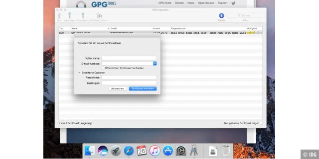 Mit der GPG-Suite erhalten Sie Tools zur Verschlüsselung in macOS.