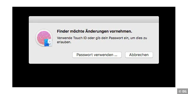 Auch am Mac ist Touch ID jetzt implementiert.