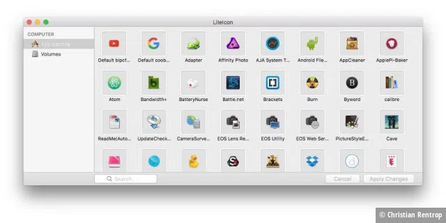 Die App LiteIcon hilft beim schnellen Austauschen von Icons.