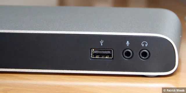 Elgatos Dock hat USB und die Audiobuchsen an der Vorderseite.