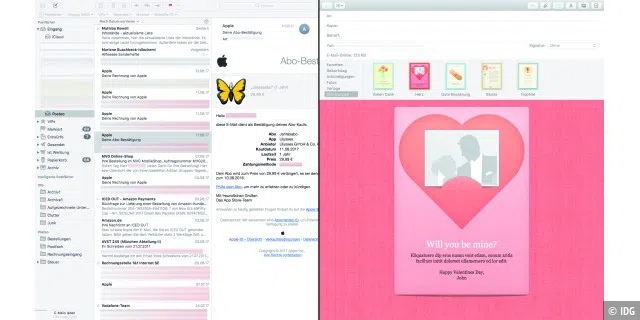 Für Vollbild-Freunde bietet Mail nun eine von iOS entliehene Split-View-Ansicht.