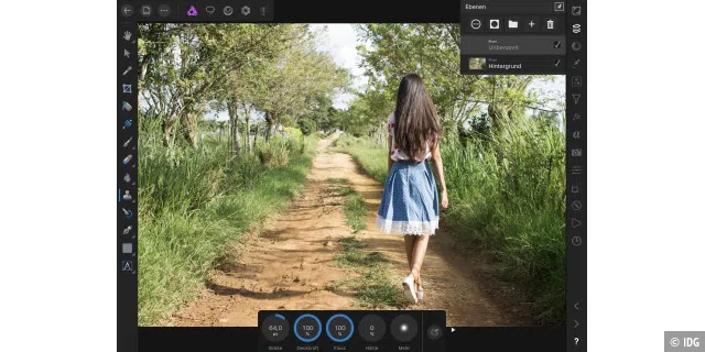 Die Werkzeug-Palette der Affinity-iPad-App ist umfangreich – und erlaubt Bildbearbeitung auf Desktop-Niveau.