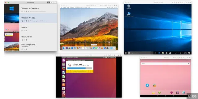 Ist der Mac stark genug, sind auch mehrere VMs kein Problem. Hier auf einem iMac 27“ von 2017.