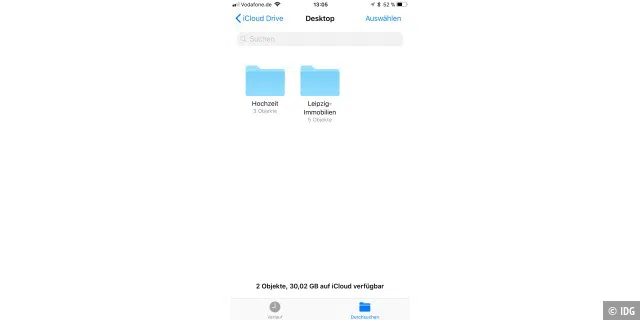 Auf auf iPhones/iPads lassen sich Dateien in iCloud Drive schnell und einfach zentral nutzen.
