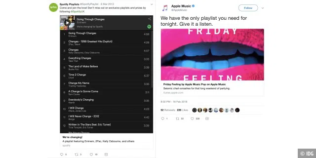 Sharing bei Spotify und Apple Music