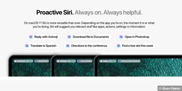 Siri soll unter macOS 11 dem Nutzer aktiv Vorschläge machen.