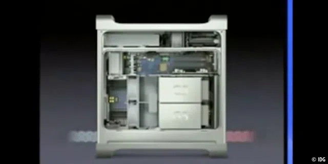 2003: Der Power Mac G5 wird seine Abwärme durch das raffinierte Gehäusedesign noch halbwegs los.