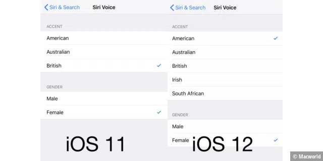 Siri spricht wie Iren oder Südafrikaner.