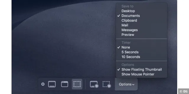 Die Oberfläche des neuen Screenshot-Tools