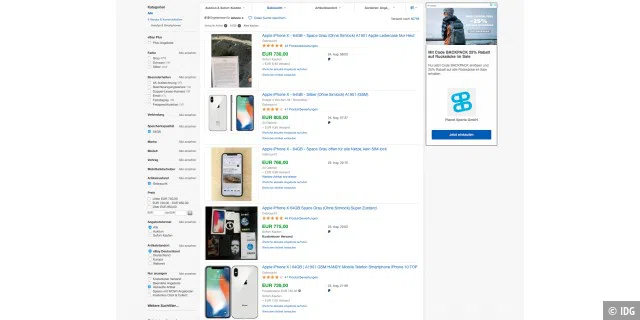 Für ein gebrauchtes iPhone X bekommt man auch bei Ebay noch relativ viel Geld.