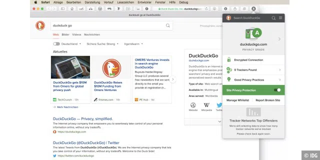 DuckDuckGo ist nicht nur ein leistungsstarkes Such-Plugin, sondern hilft auch dabei, die Privatsphäre zu schützen.