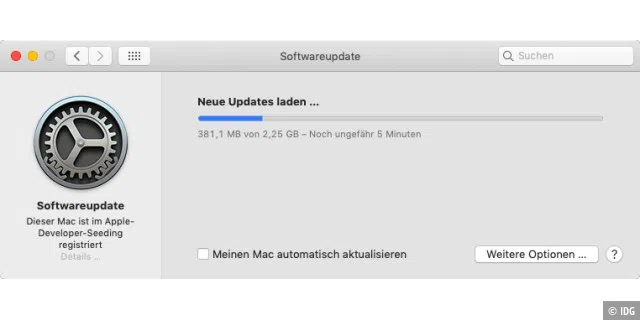 Updates für das System erfolgen jetzt über eine eigene Systemeinstellung und nicht mehr über den Mac App Store.