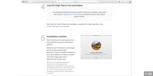 Über eine Supportseite von Apple lässt sich auch ein älteres System im Mac App Store finden.