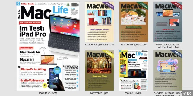 Jeden Freitag ein neues Special, dabei einmal im Monat die digitale Ausgabe der MacLife: Die 1/19 erscheint an diesem Freitag.