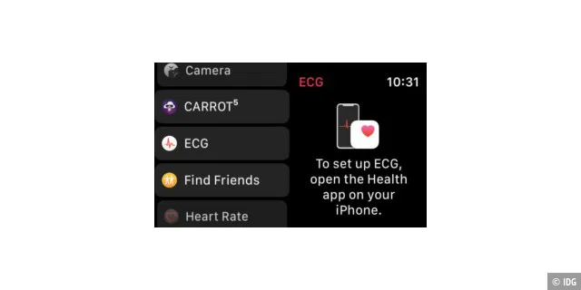Wenn Sie die EKG-App zum ersten Mal starten, werden Sie aufgefordert, die Installation auf Ihrem iPhone abzuschließen.