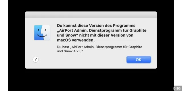 Zwar kann man das das Dienstprogramm für sehr alte AirPort-Router noch laden – allerdings läuft es nicht mehr auf aktuellen MacOS-Versionen