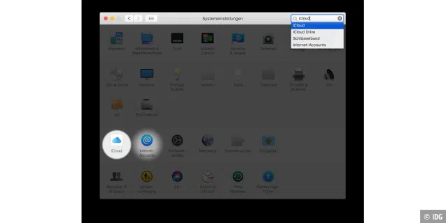 Die iCloud-Einstellungen finden Sie in den Systemeinstellungen von macOS