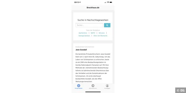Für Brockhaus online ist auch eine kostenlose App für iPhone und iPad erhältlich.