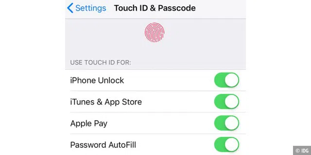 Mittels Touch ID können Sie auch bezahlen oder sich auf Webseiten anmelden – am iPhone, iPad und Macbook.