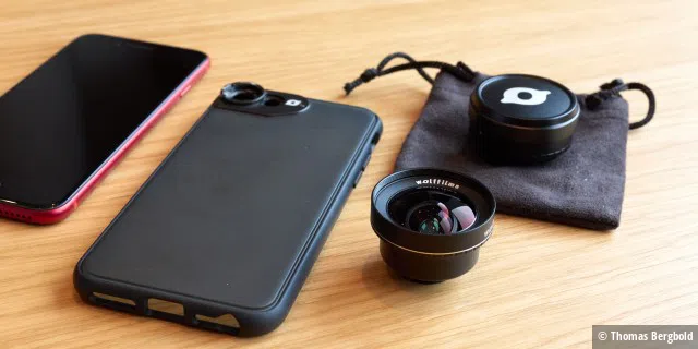 Von Wolffilms gibt es zwei professionelle Objektive für das iPhone. Ein 18mm Weitwinkel und eine anamorphe Linse für den perfekten Kinolook.